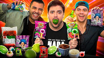 PROVANDO COMIDAS E BEBIDAS SUPER AZEDAS com Luccas Neto e Bruno!