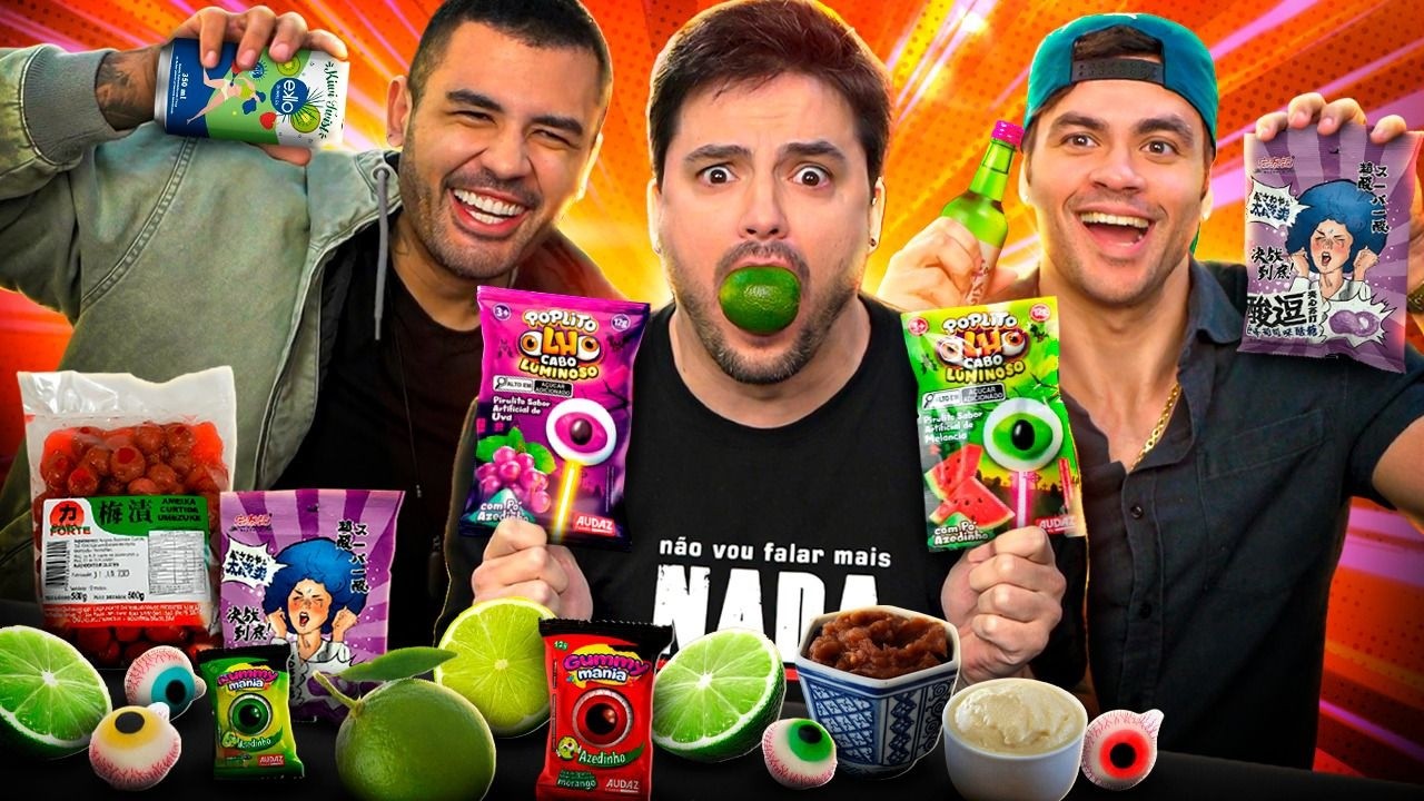 PROVANDO COMIDAS E BEBIDAS SUPER AZEDAS com Luccas Neto e Bruno!