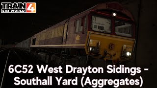 6C52 West Drayton Sidings - Southall Yard (Aggregates) - Great Western Express - Class 66 - TSW4