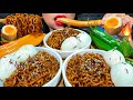 ASMR BLACK BEAN NOODLES SOFT BOILED EGGS SAUSAGES CHILI MUKBANG MASSIVE Eating Sounds 