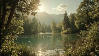 Sunny Mountain Lake &amp; Natur Sounds ☀️ Cozy LoFi Beats for Study &amp; Relax
