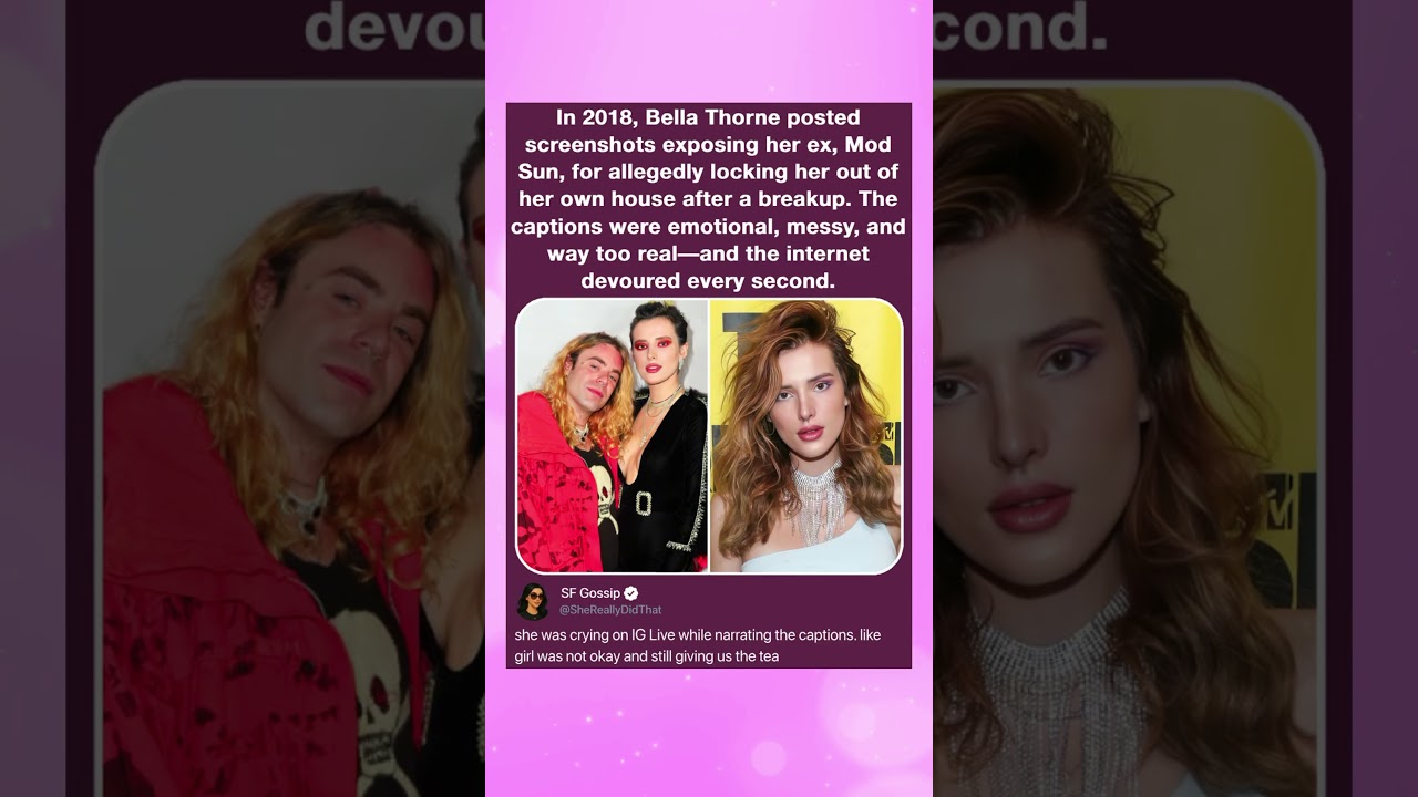 In 2018, Bella Thorne posted screenshots exposing her ex, Mod Sun, for allegedly locking her out of