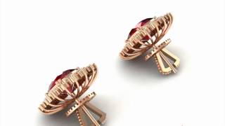 Classic Oval Ruby Earrings - Top - Virani