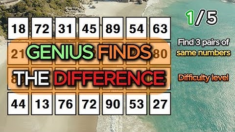 GENIUS FINDS THE DIFFERENCE!Find 3 pairs of identical numbers/Dementia Prevention Quizzes/Tests.97