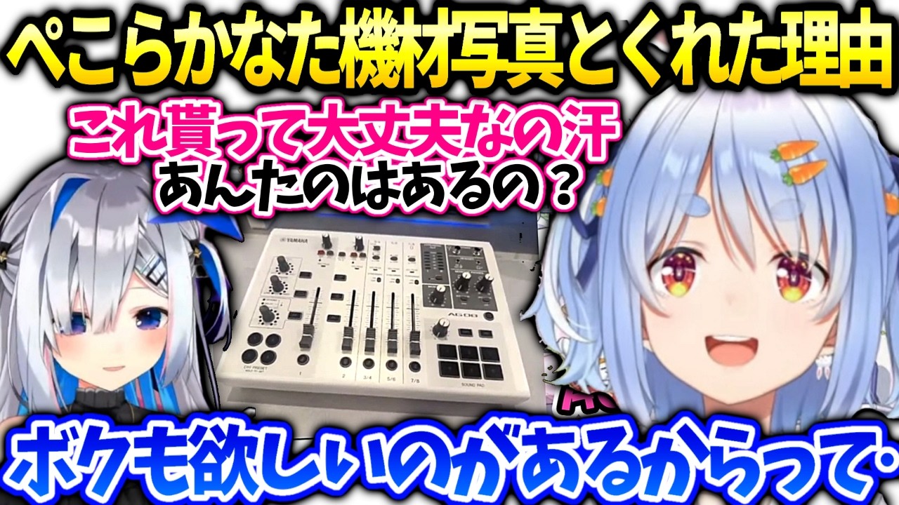 ぺこらかなたんと食事で機材をくれた訳と機材環境公開【兎田ぺこら/ホロライブ切り抜き】