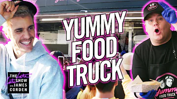 Justin Bieber & James Corden's "Yummy" Food Truck