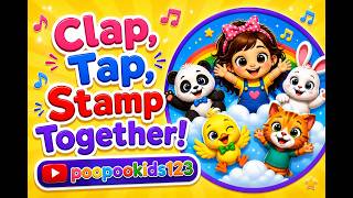 Clap, Tap, Stamp Together! 👏 | Fun Action Song for Kids | Nursery Rhyme for Toddlers