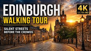 Edinburgh Walking Tour 4K | Silent Streets Before the Crowds