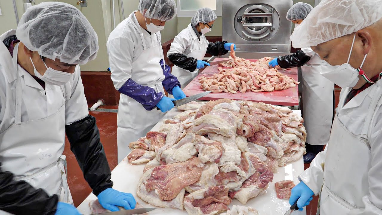 Это потрясающе !! Удивительный завод по переработке свинины и говядины - Корейская уличная еда