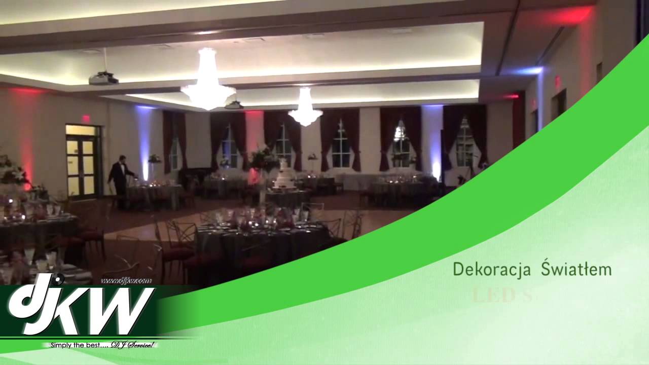 Dekoracje Swiatlem Sali Bankietowej, Uplighting For Your Event (www.djkw.com - 312.823-9454)