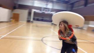Girl Gets Head Stuck In Basketball Hoop