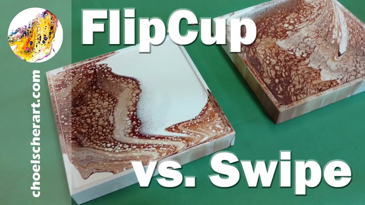 ☕Flip Cup v Swipe Acrylic Pour Painting Technique Demonstration and ...