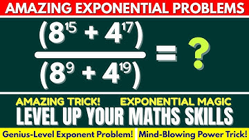 Simplify (8¹⁵ + 4¹⁷) / (8⁹ + 4¹⁹) | Amazing Exponential Problem | Power Rules Easy Trick #exponents