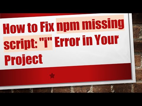How to Fix npm missing script: "i" Error in Your Project