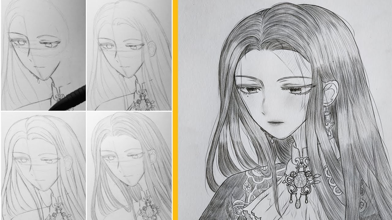 HOW TO DRAW FEMALE ANIME HAIR | DRAWING ANIMES HAIR | MATCHATARO