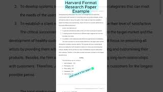 Harvard Format Research Paper Example