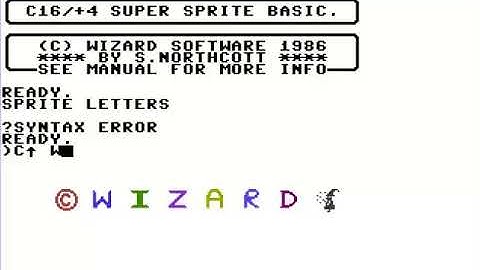 COMMODORE 16 116 PLUS 4 +4 Super Sprite 1986Wizard SoftwarePALGB