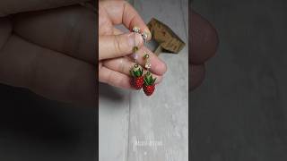 Sweet raspberry earrings,  handmade berries jewelry custom