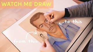 WATCH ME DRAW: A portrait from an old black &amp; white photo