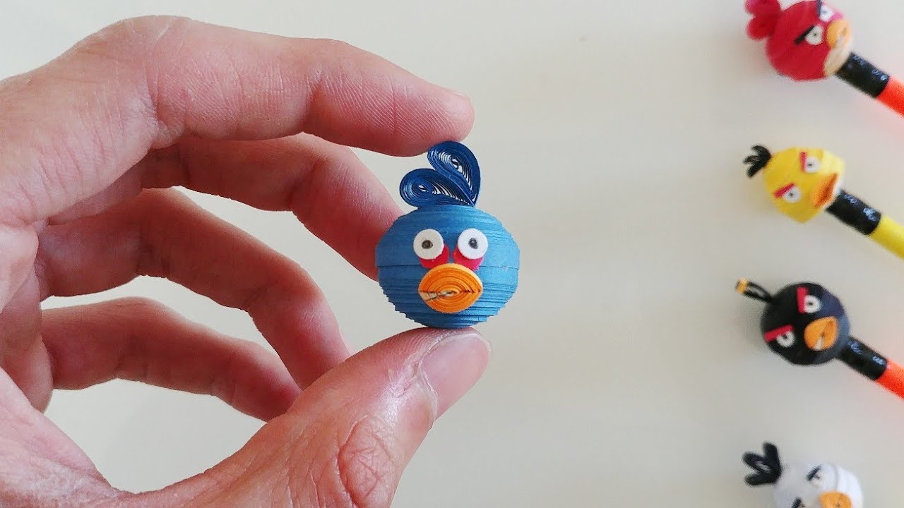 How To Make 3D Quilling Blue Angry bird /Artoholic/3D Quilling YouTube