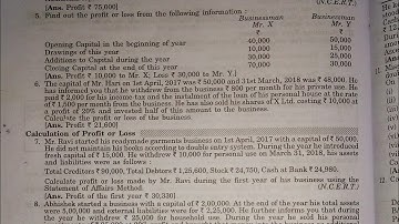 Sol. of ques no. 5,6,7,8,9 & 10 of Single Entry System of class 11,  Dr.SK Singh ,Accounts