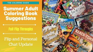 Summer Adult Coloring Book Recommendations Flip And Family Drama Chat Tropical Coloring Books