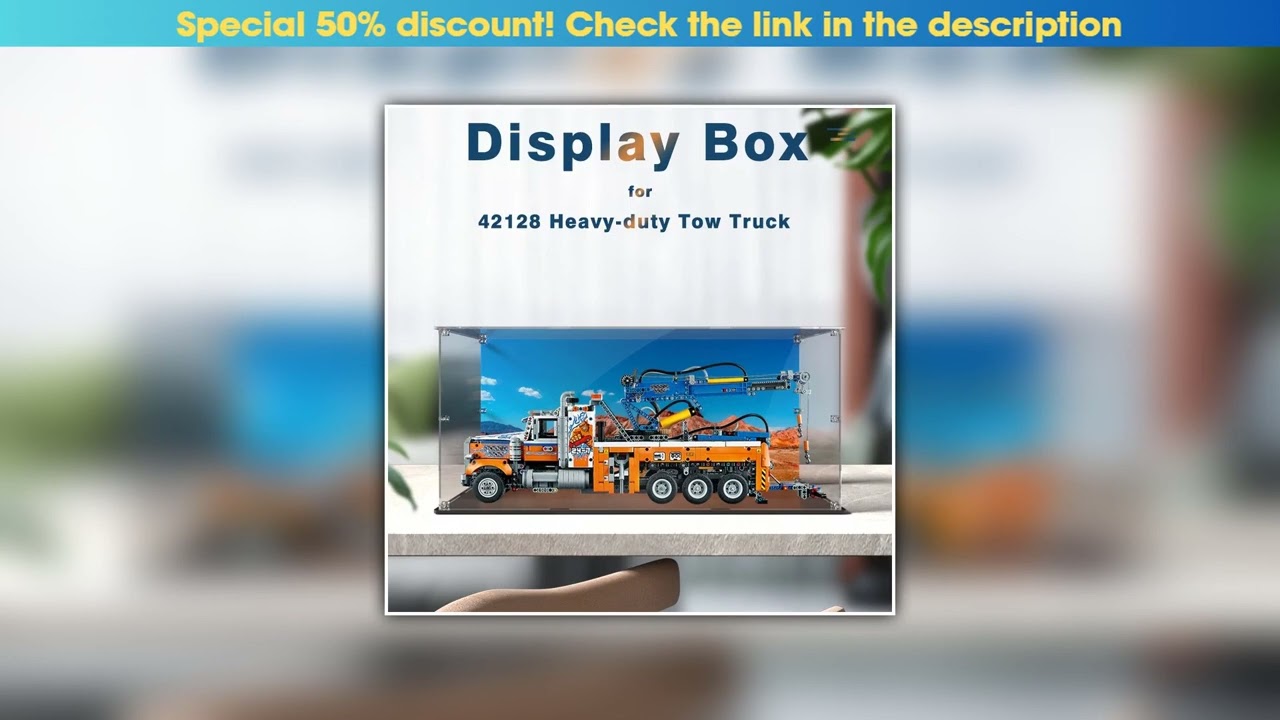 Top Acrylic Display Box for Lego 42128 Heavy-duty Tow Truck Dustproof Clear Display Case Model Stor