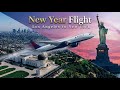 New Year Flight ✨Los Angeles to New York | Cinematic Night Flight #airplane #msfs2024 #newyear2026