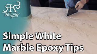 New Simple White Epoxy Marble Technique | RK3 Designs