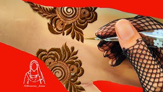 Very Beautiful Khafeef Henna Design | Latest Dubai style Henna Designs tutorial | #thouseenshenna