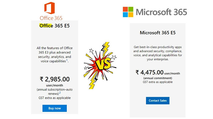 So sánh office 365 a1 và e3