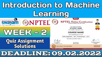 NPTEL Introduction to Machine Learning IITM Week 2 Assignment Solutions | Swayam 2022