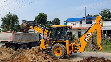 JCB Dozer Collecting Mud and Loading in Dump Truck - JCB Video