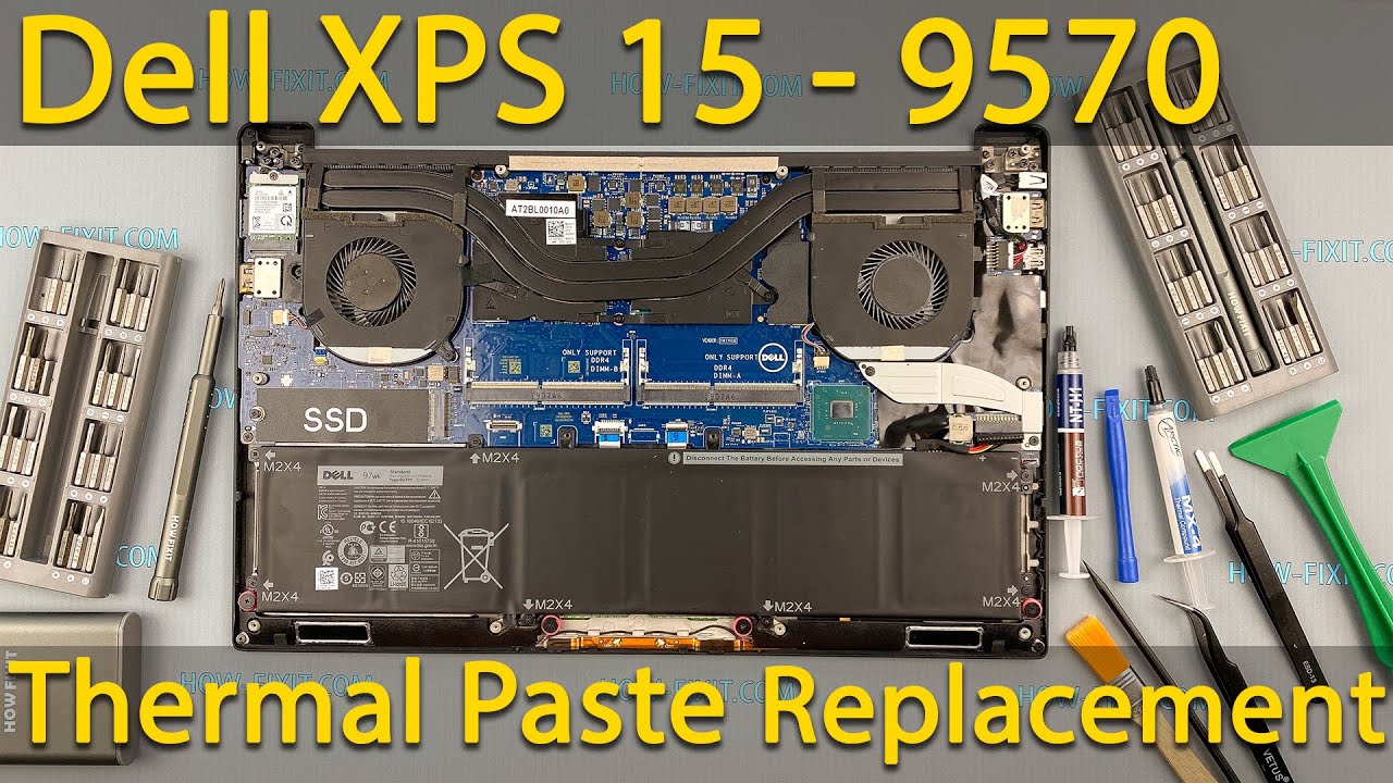 opnåelige frugthave infrastruktur Dell XPS 15 9570 Disassembly, fan cleaning and thermal paste replacement -  YouTube