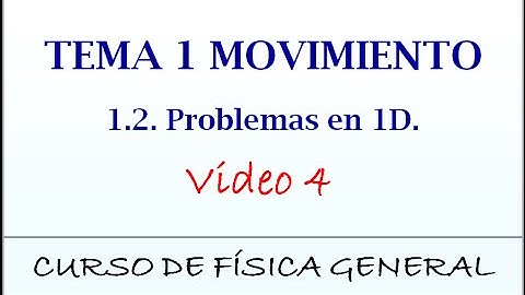 Curso de Física. Tema 1: Movimiento. 1.2. Problemas en 1D Vídeo 4