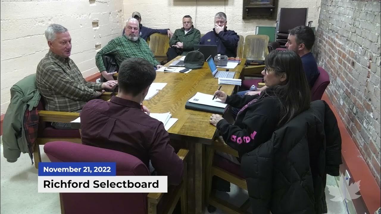 Richford Selectboard 11/21/2022 YouTube