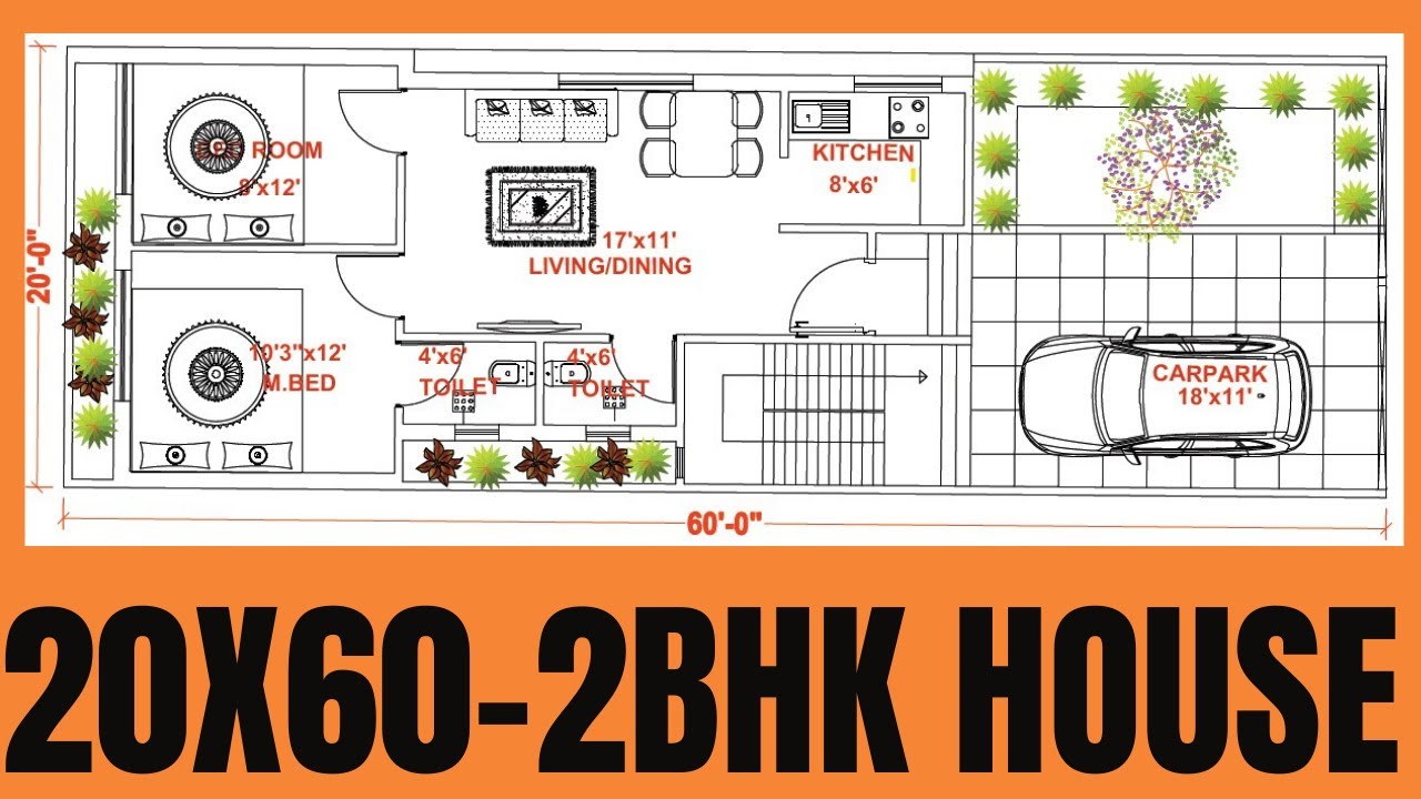 20x60 home plans South Facing 2BHK House Plan Vasthu 