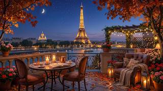 Elegant Paris Night Jazz 🍂 Cozy Eiffel Tower Terrace Ambience for Relaxation, Coffee, Quiet Evenings screenshot 1