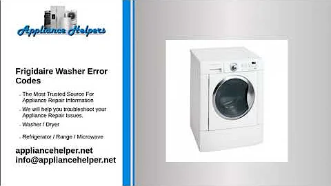 Frigidaire Washer Error Codes
