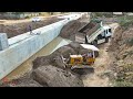 Ep8_Deep Pond Dam Nearby Drain​ Sewer Was​ Filling ByUs Sand With Skill Operator D20pDozer DumpTruck