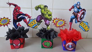 COMO HACER CENTROS DE MESA DE LOS VENGADORES