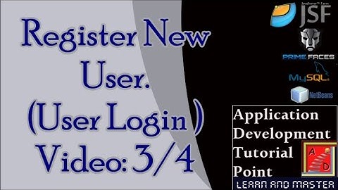 JSF - Register new user (User Login) Part 3/4
