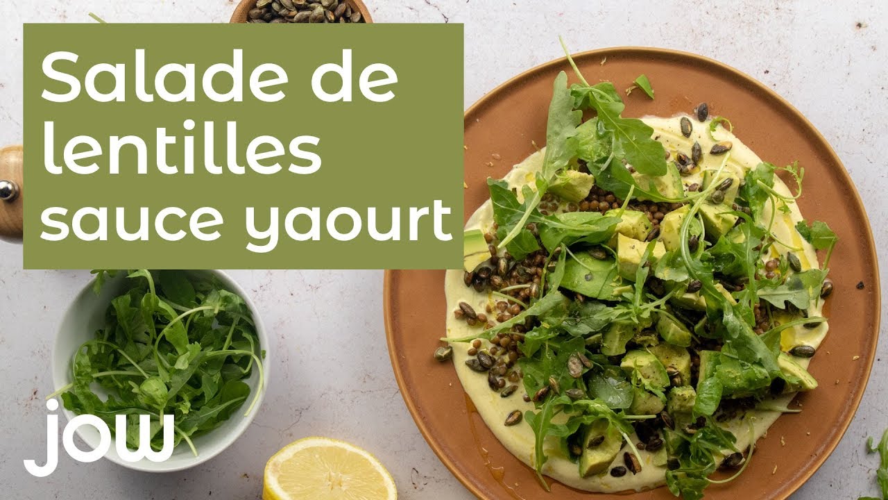 Recette de la salade lentilles sauce yaourt - YouTube