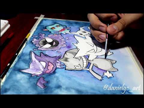 Speed Drawing: ~Watercolor~ Pokémon Halloween Special! 🎃 / ポケモン ハロウィンス ペシャル! 🎃