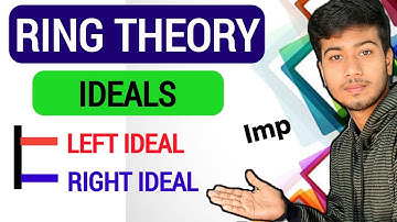 Ideals - Left Ideal & Right Ideal | Explaination & Definition | RING THEORY @ClarifiedLearning