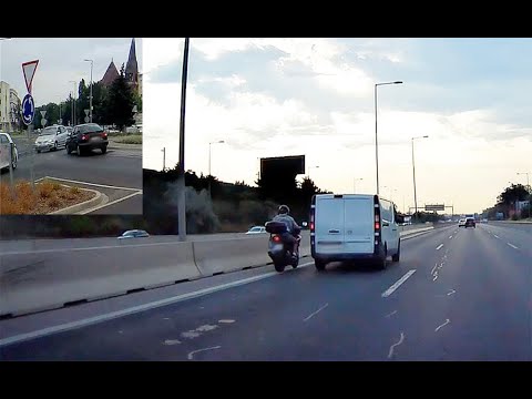 Mindenáron megmutatta a motoros, hogy elmaradt a jobbra tartás | Kifogott rajta a körforgalom