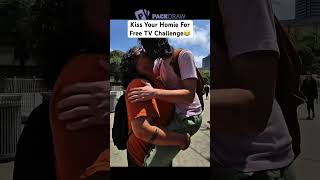 Kiss Your Homie For Free TV Challenge😂 #funny #shortsfeed #viral
