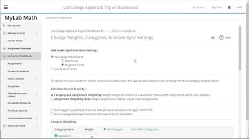 MyLab and Blackboard Gradebook Sync: Using POINTS