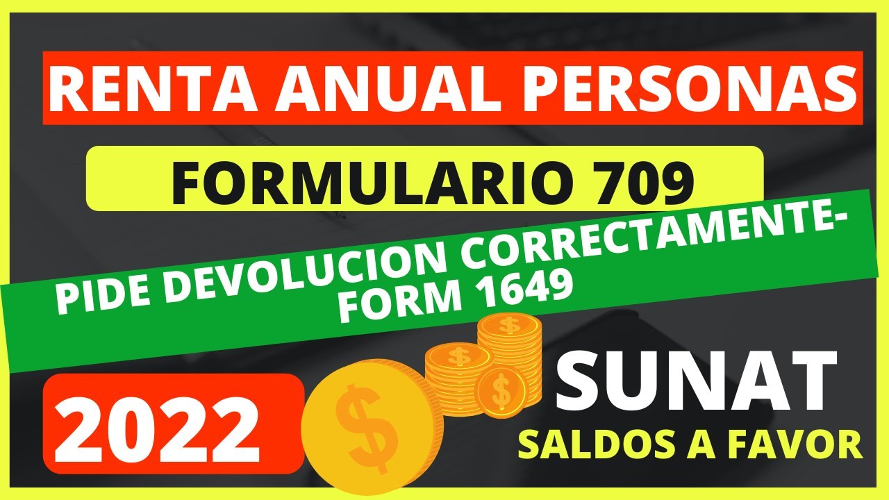 🔴 PIDE DEVOLUCION FACIL Sunat 2022| DEVOLUCION RENTA ANUAL 2021 SUNAT 1649 de saldos a favor