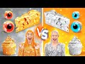 GOLD VS SILVER FOOD CHALLENGE! If Candy Eyeball WAS A PERSON! One Color Mukbang by 123GO! CHALLENGE